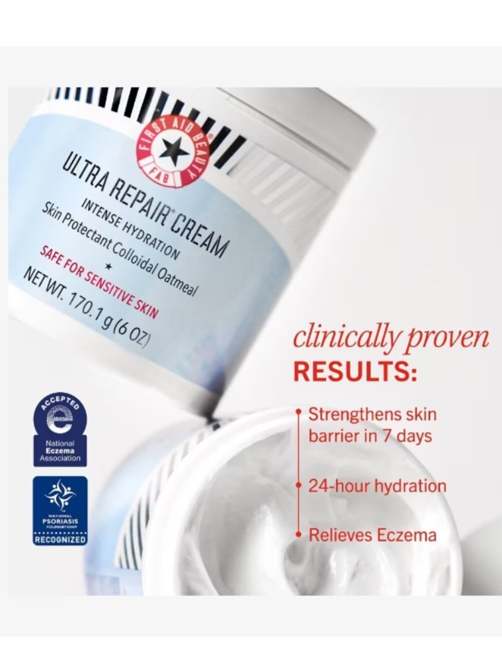 First Aid Beauty Skincare Set-Ultra Repair Cream Intense Hydration Skin-2pc-NEW - Picture 6 of 16